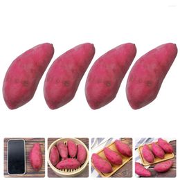 Decorative Flowers 4 Pcs Window Decor Vegetable Model Realistic Sweet Potato Lifelike Fake Artificial Potatoes Foams Purple Child