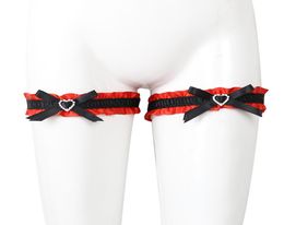 Lace Elastic Leg Cuffs Set Red and Black Bow Leg Band Bondage for Legs Locking Thighs bdsm Bondage Sex Toys Cute bdsm toys2727561