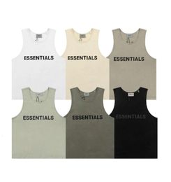 ESS Mens Tank Top T Shirt Trend Brand Three-dimensional Lettering Pure Cotton Lady Sports Casual Loose High Street Sleeveless Vest Top EU Size S-XL High Quality 4466657