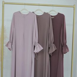 Ethnic Clothing Muslim Women Plain Maxi Dress Dubai Turkey Kaftan Eid Ramadan Islamic Jalabiya Djellaba Saudi Arabic Robe Prayer Clothes