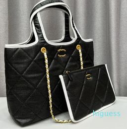 2024 New Designer Totes Bag Fashion Woven High Capacity Beach Bag Handbag Women's Lingge Chain One Shoulder Crossbody Shopping Bag