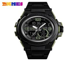 SKMEI NEW Watch Men Sport 5Bar Waterproof Men Wristwatch Dual Display Digital PU Strap Quartz Watch reloj mujer 14521653359