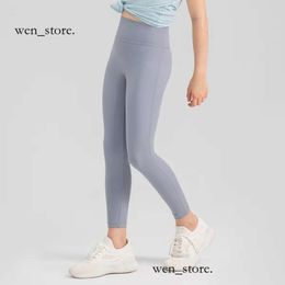 Lululemo Leggings Top Quality 24Ss Lu-1456 Girls Yoga Leggings Kids Thin Tights Sweatpants Soft Elastic Sports Tight Pants Children Dancing Skinny Pants 361