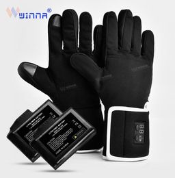 Winter Electric Heating Gloves For Riding Biking Fishing Outdoor Sports Use 36 hours 2200mAh Battery Heated Gloves Touch Screen3497018355