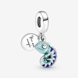 100% 925 Sterling Silver Color-changing Chameleon Dangle Charms Fit Original European Charm Bracelet Fashion Women Wedding Engagement J 225O