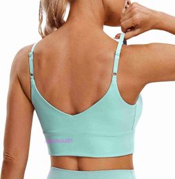 Designer LuL Yoga Outfit Sport Bras Women High Support Yoga Womens Adjustable Long Sports Bra Vshaped Back Without Steel Ring Exercise