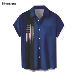 Men's Casual Shirts Summer Car Print Short Sleeve Hawaiian Beach Resort Style Cartoon Pattern Mens Shirt 2024