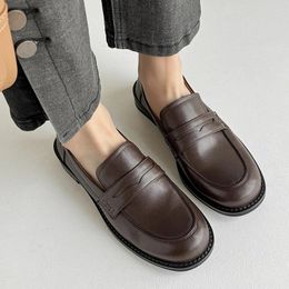 Casual Shoes Women Genuine Leather Loafers Slip On Ladies Flats Handmade