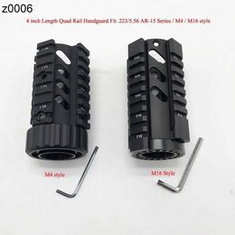 Part 2 Kinds of 4 Inch Length Short Quad Rail Handguard Picatinny Mount System Black Color Anodized Free Shipping Rr