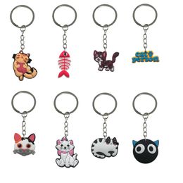 Keychains Lanyards Kitten Keychain Car Bag Keyring For Kids Party Favours Goodie Stuffers Supplies Suitable Schoolbag Key Chain Accesso Otael