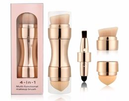 4 In 1 Makeup Brushes Foundation Eyeshadow Powder Brush Cosmetic Concealer Lip Brush GoldRose Gold color J17067256534