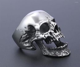 Cluster Rings High Polishing Ghost Head Skull Ring For Men Boys Stainless Steel Heavy Punk Biker Hip Hop Rock Jewelry Drop280f2636949