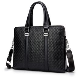 Men Leather handbag 14 bags Antique Style black Business Laptop Cases Attache Messenger Bag Portfolio 242n