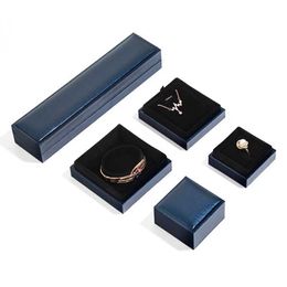 Jewelry Boxes New Imitation Leather Paper Jewelry Storage Box Ring Necklace Earrings Bracelet Gift Organizer High-grade Jewelry Packaging Box