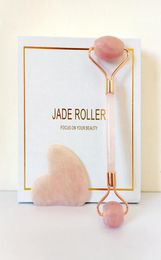 Jade Roller Face Massager Slimmer Lift Rose Quartz Natural Stone Crystal Wrinkle Double Chin Remover Health Beauty Skincare Tool8833282