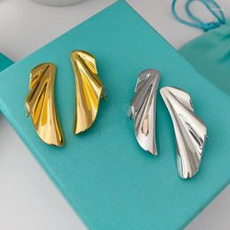 Dangle Earrings High Quality Fashion 925 Sterling Silver Simple Irregular Design Minimalist Leaves Drop For Women Luxury Trend Jewellery