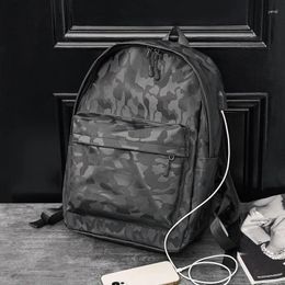 Backpack Brand Men Camouflage Leather School Bag Fashion Waterproof Travel Casual Book Male