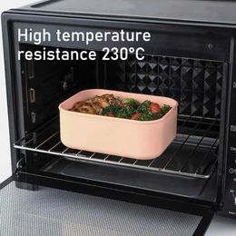 Lunch Boxes Bags Silicone Sealed Storage Box Refrigerator Kitchen Lunch Box Microwave Heating Rectangular Lunch Box Silicone Storage Box With Lid