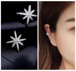 MIGGA Trendy Cubic Zirconia Star Ear Cuff White Gold Colour Clip Earrings No Pierced Women Girls Brincos5370681