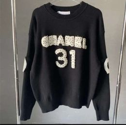 الموضة النسائية الفاخرة سترة العلامة التجارية ch sweatshirts امرأة القناة pullover رسالة cc فضفاضة كبيرة الحجم متماسكة الأكمام الطويلة أنثى قميصات من السيدات قمم السترات الصوفية 112ess