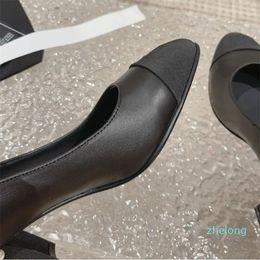 Leather Women's High Heel Shoes Style Sandals Open Toe Slides Mixed Design Dress Shoes Party Pumps Flowers