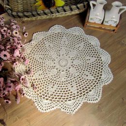 Table Cloth Round Lace Vintage Hollow-out Crochet Doily Mats Tea Cover Mat Placemat Home Dining Party Decor