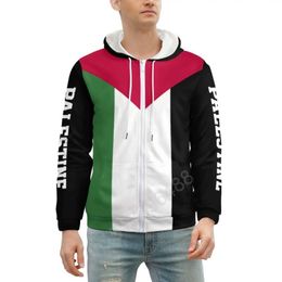 Men's T-Shirts Palestinian flag 3D printed mens zippered hooded sweatshirt unisex T-shirt spring/summer casual jacket T240508