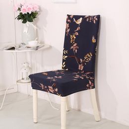 Removable Printing Spandex Stretch Chair Cover Elastic Band Apply to Restaurant Wedding Banquet Hotel Dining Chair 267E