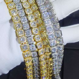 Hip Hop Jewellery 7/10/12mm Tennis Chain Necklace Bling Iced Zircon Cluster Diamond Gold Plated Choker for Women Men Party Gift