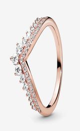 Princess Wishbone Ring Luxury Designer Jewellery for 18K Rose gold Women Wedding RING with box sets6616978