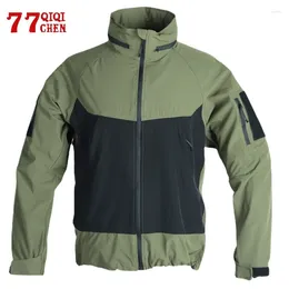 Men's Jackets Spring Outdoor Men Quick Drying Windproof Jacket Male Multi Pocket Waterproof Wear-resistant Coat Autumn Black Tops