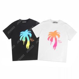 Palm PA 24SS Summer Rainbow PALM Letter Printing Logo T Shirt Boyfriend Gift Loose Oversized Hip Hop Unisex Short Sleeve Lovers Style Tees Angels 2213 NRW