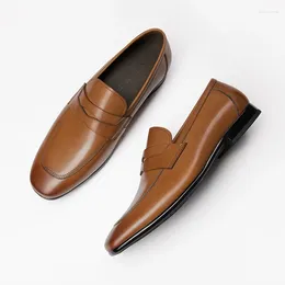 Casual Shoes One-leg Round-head Loafers Men's Leather Business