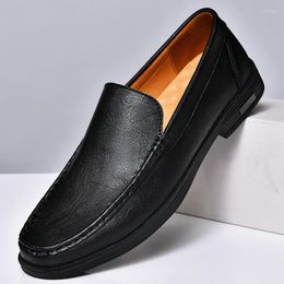 Casual Shoes Genuine Leather Male Footwear Slip On Office Man Formal Wedding Party Men Breath Driving Lazy Loafers Moccasins