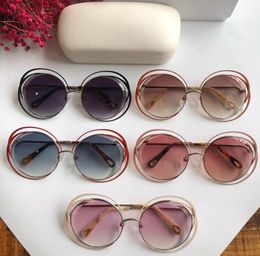 Lady Oversize Shape Big Round Metal Sunglass High Qaulity Selling Luxury Eyewear With Original White Case3465925