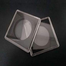 Capsules Square 200Pcs/Lot Plastic Holder Container Transparent Gaine Small Round Coin Collection Boxes Display