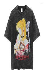 Men039s T Shirts Death Note Misa Amane Graphics Shirt Cotton Vintage Washed Tshirt Men Women Oversized Tees Harajuku Streetwear7110733