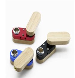 New Folding Wooden Pipe Similar as Tobacco Cigarette Monkey Pipe Hand Portable Vaporizer Foldable Wood Metal Smoking Pipe6736923