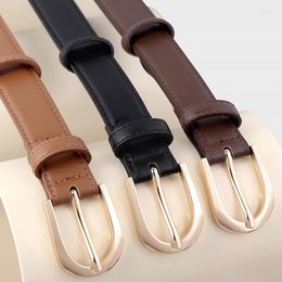 Belts Women Cowskin Leather Belt High Quality Genuine Waistband 2.5CM Fashionable Thin Buckle Female Accessories