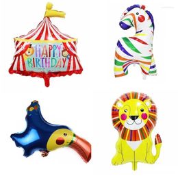 Party Decoration Big Circus Stage Zebra Lion Bird Balloon Aluminum Helium For Kids Birthday Decor
