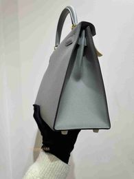 Top Ladies Designer KIaelliy Bag 28 Linen Blue Gold Button Tep Leather One Shoulder Crossbody Handbag