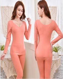 Autumn Winter 2020 Derong Traceless Women039s Thermal Underwear Set Buttock Lifting Bodybuilding and Heat Primer Setvj7p1550077