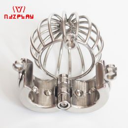 2024 Chastity Devices Stealth Lock Design Scrotum Pendant Stainless Steel Ball Stretchers Cock Ring Locking Male Chastity Sex Toys527