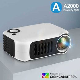 Projectors AUN A2000 Portable Projector LED Home Theater Projector Mini Theater Smart TV Beam Supports 1080P Full HD Movie Playback J240509