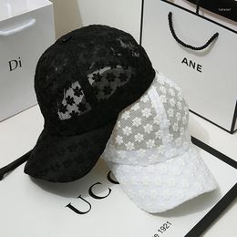 Ball Caps Women's Lace Hollow Flower Baseball Cap Summer Breathable Shade Sun Students Peaked Hat Outdoor Thin Fashion Accessories