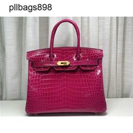 Cowhide Handbag Brkns Genuine Leather high gloss crocodile skin glossy belly BK30 with leatherTGG9R40X
