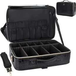 Storage Boxes Makeup Case Large Bag Professional Train 16.5 Inches Travel Cosmetic Organiser Brush Holder Waterproof