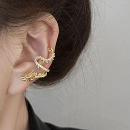 Backs Earrings 2024 Fashion Irregular Dragon Ear Bone Clip Cuff CZ Punk No Piercing For Women Men Vintage Trend Jewelry 1PC