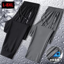 Men's Pants Summer Cool Men 8XL Plus Szie Sweatpants Fashion Casual Stretch Male Big Size 7XL Trousers Black Grey