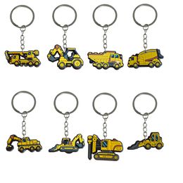 Key Rings Excavator 12 Keychain Chain Accessories For Backpack Handbag And Car Gift Valentines Day Ring Boys Party Favours Keyring Suit Ot9Ea